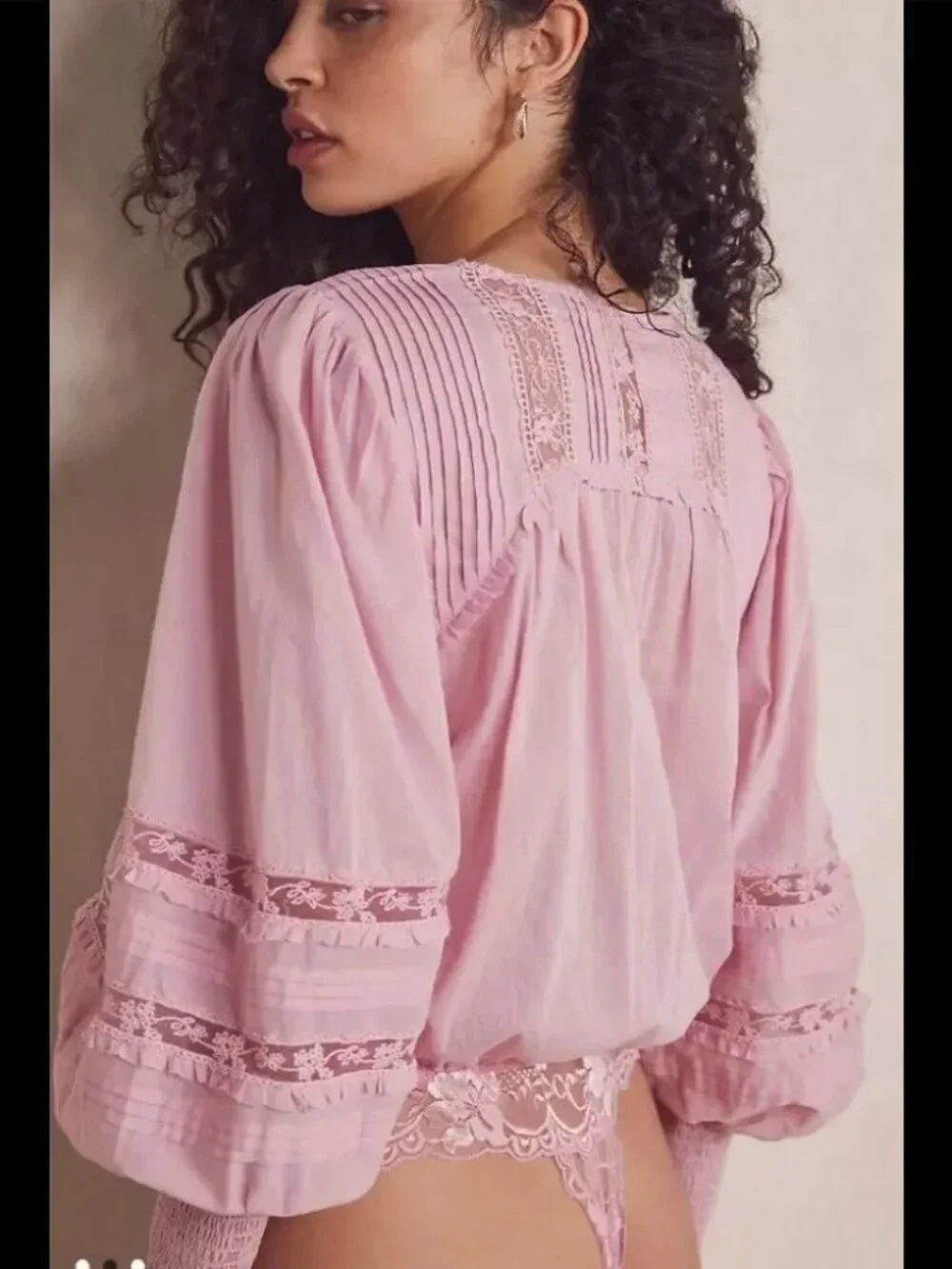 Free People Eloise Bodysuit Size Medium NWT Pink